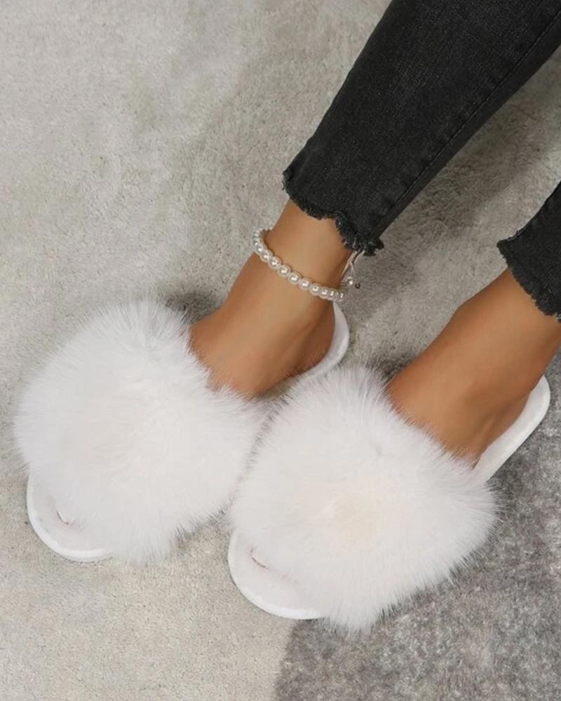 One Strap Fuzzy Slippers