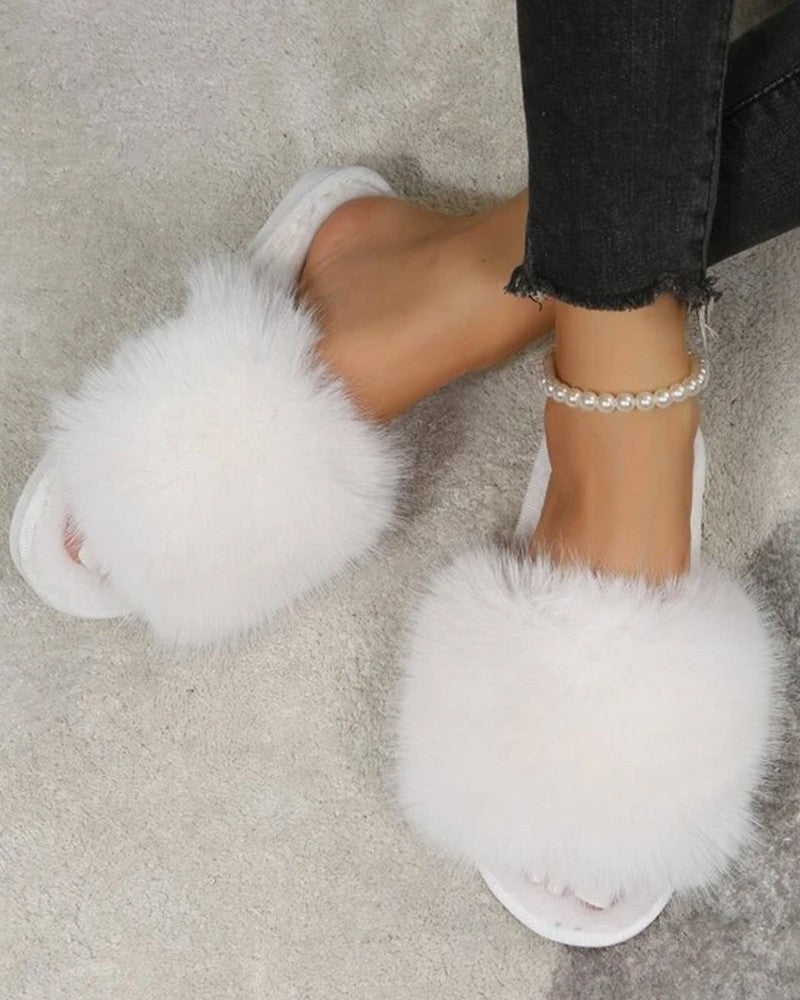 One Strap Fuzzy Slippers