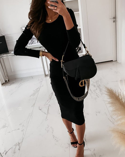 Long Sleeve Knit Bodycon Dress