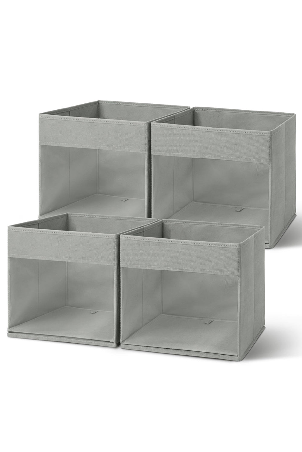 Medium Grey Eco-Friendly Foldable Storage Box with Clear Window