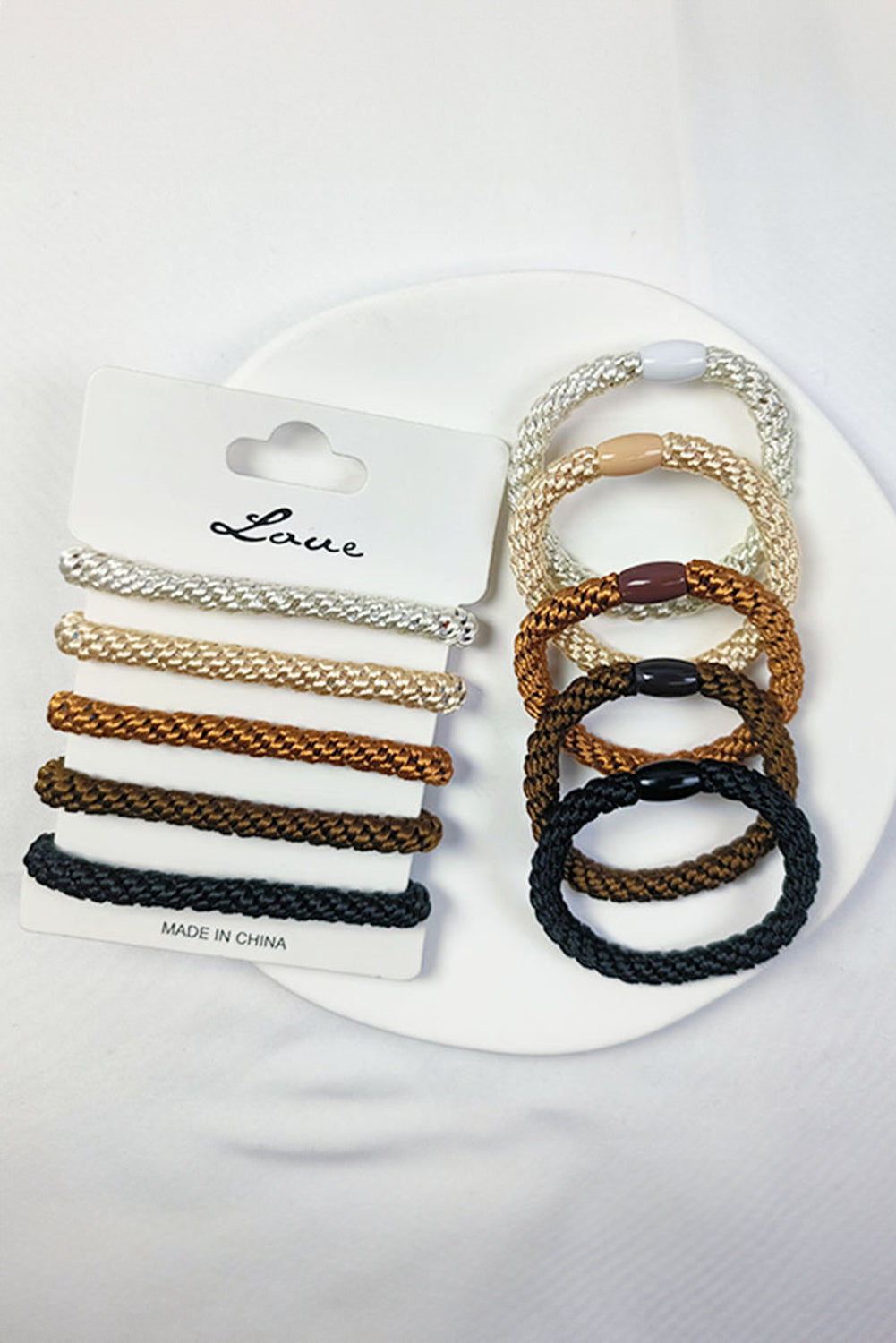 Camel 5Pcs Solid High Elastic Hair Tie