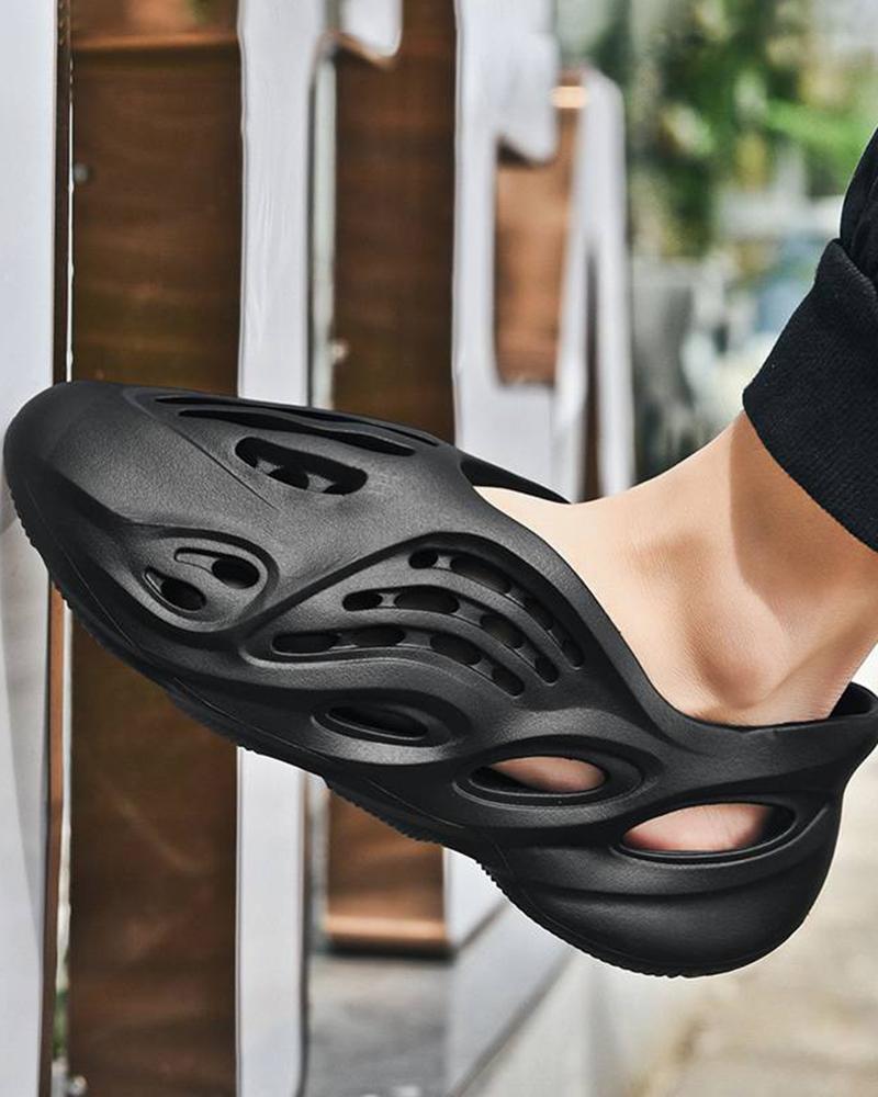 Hollow Out Closed Toe Clog Sandals