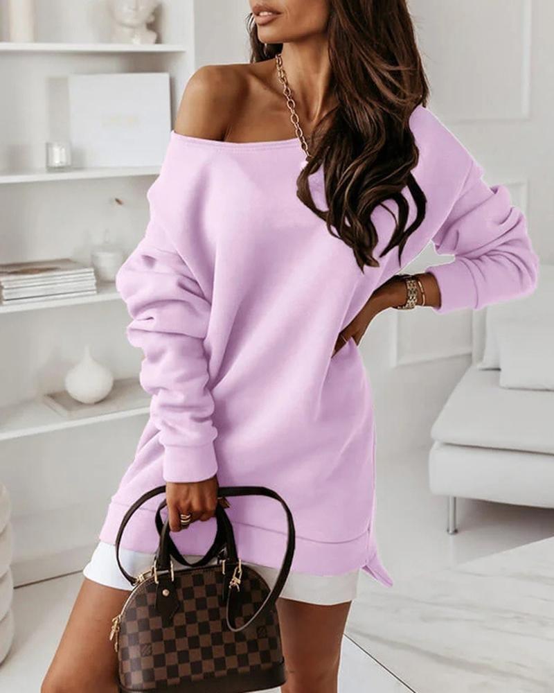 Long Sleeve Casual Sweatshirt Dress