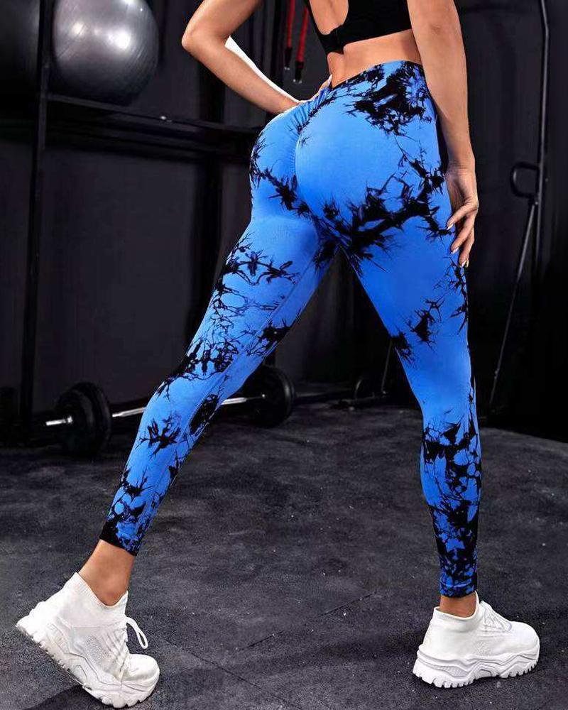 Seamless Butt Lift High Waist Tie Dye Yoga Pants Workout Leggings