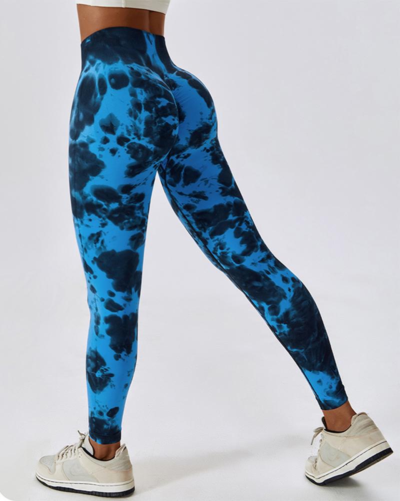 Seamless Butt Lift High Waist Tie Dye Yoga Pants Workout Leggings