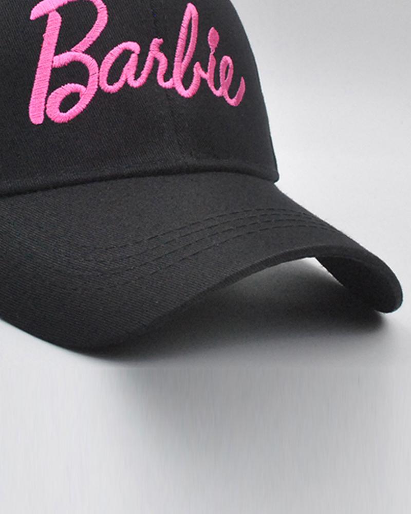 Sweet Barbie Letter Embroidery Adjustable Strap Baseball Cap