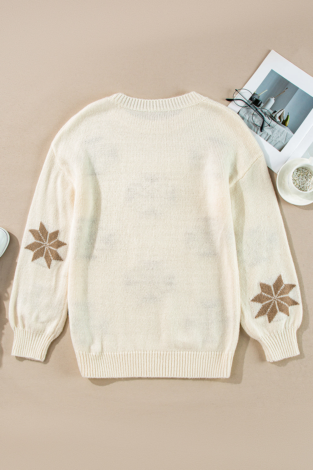 White Snowflake Christmas Tunic Sweater