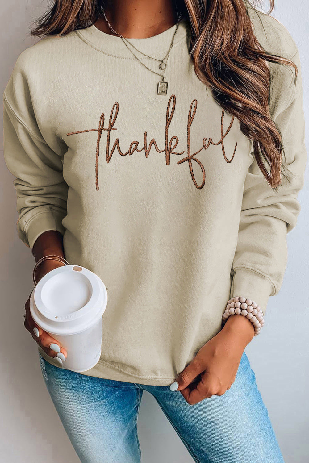 White TEXAS Graphic Drop Shoulder Crewneck Sweatshirt