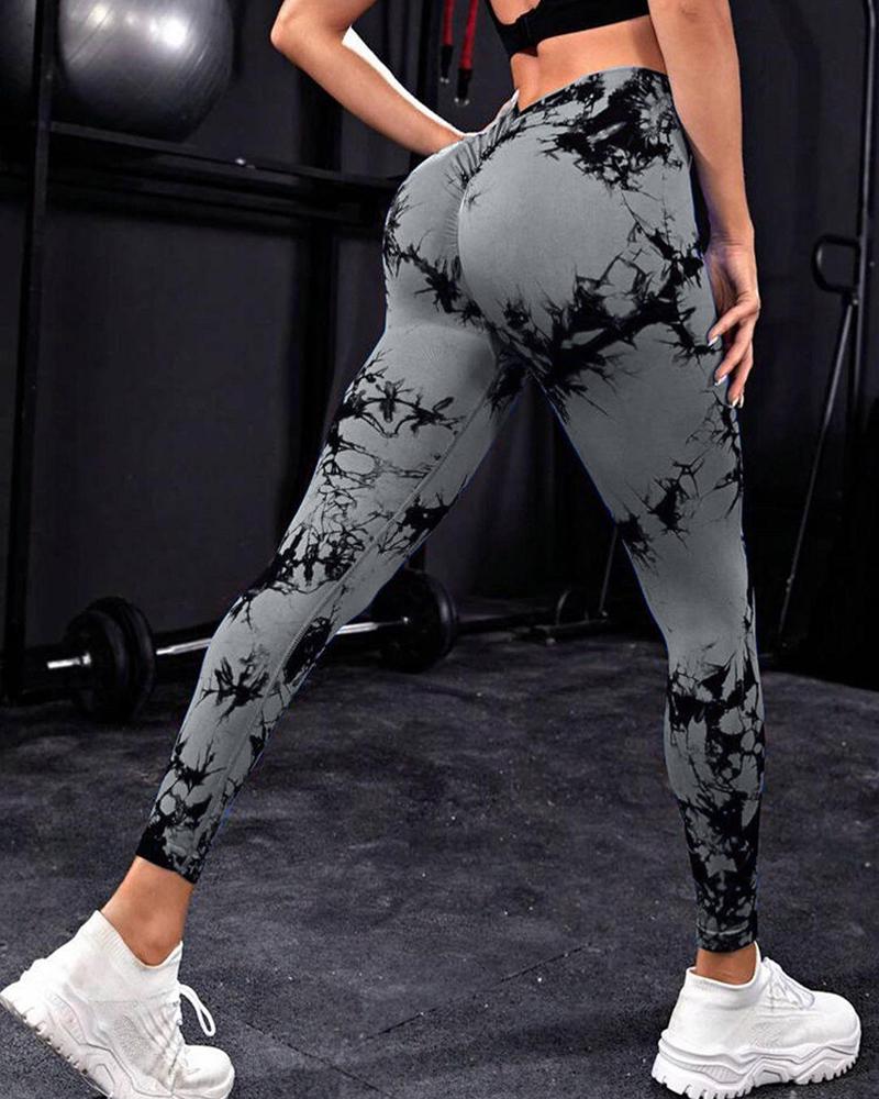 Seamless Butt Lift High Waist Tie Dye Yoga Pants Workout Leggings