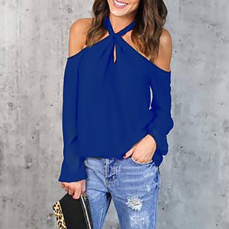 Fashion Women Off Shoulder Crisscross Halter Top