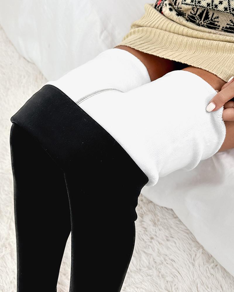 High Waist Fleece Lined Thermal Leggings