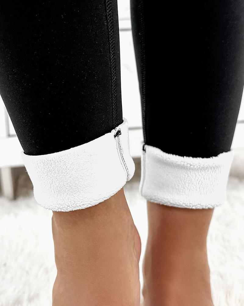 High Waist Fleece Lined Thermal Leggings