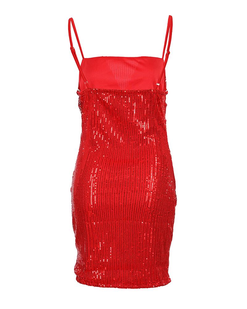 Allover Sequin Cami Party Dress