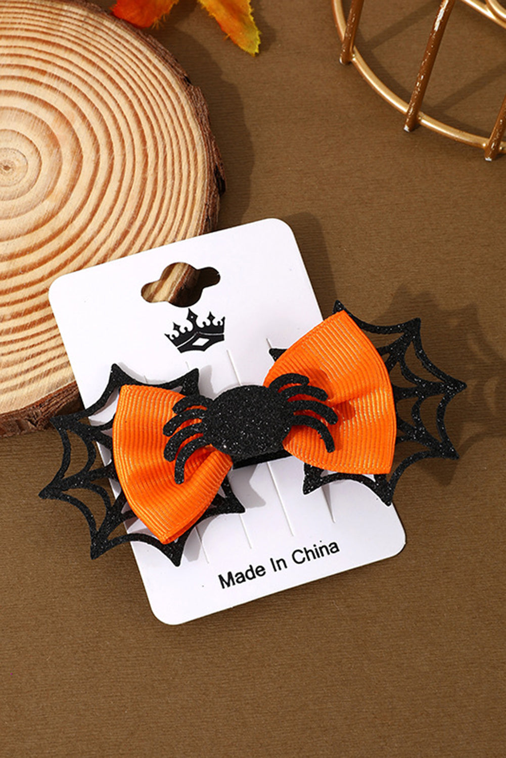 Carrot Spider Web Bowknot Halloween Hair Clip