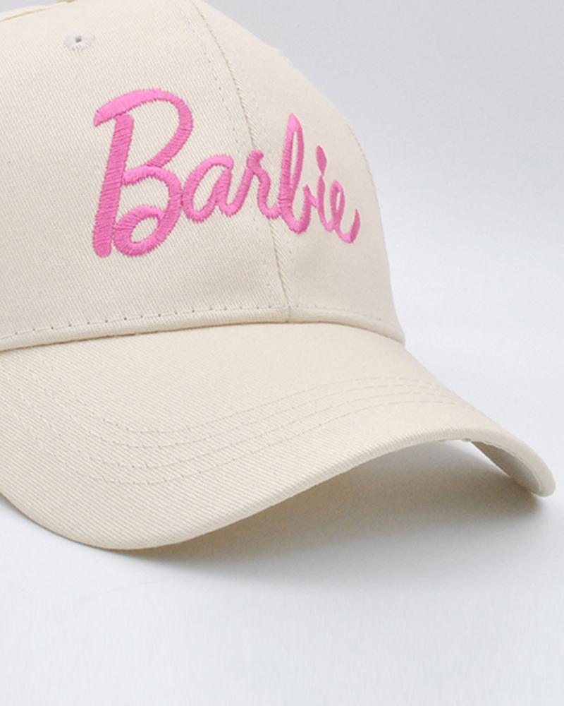 Sweet Barbie Letter Embroidery Adjustable Strap Baseball Cap