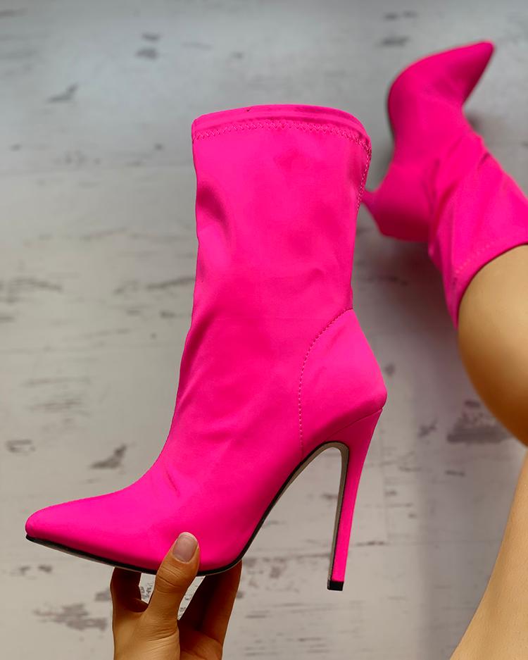 Point Toe Thin Heeled Boots