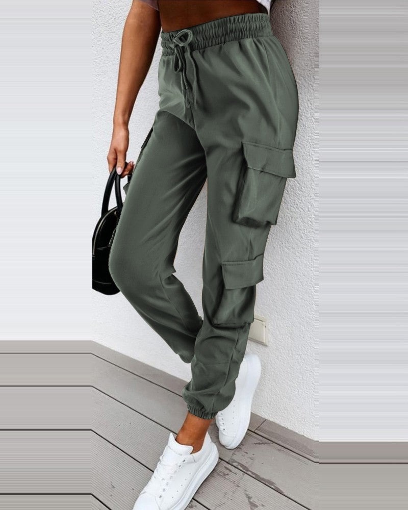 Pocket Design Cuffed Cargo Pants