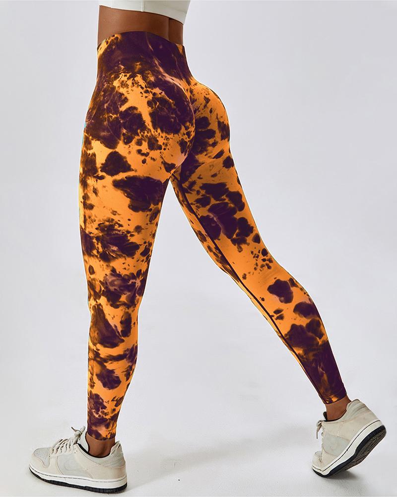 Seamless Butt Lift High Waist Tie Dye Yoga Pants Workout Leggings