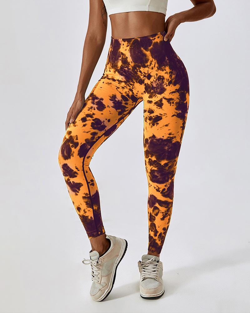 Seamless Butt Lift High Waist Tie Dye Yoga Pants Workout Leggings