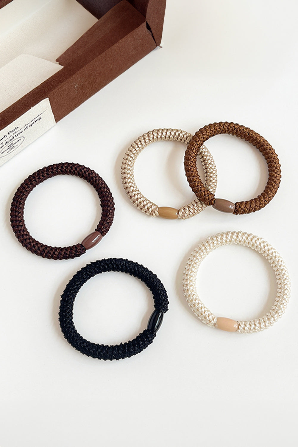 Camel 5Pcs Solid High Elastic Hair Tie