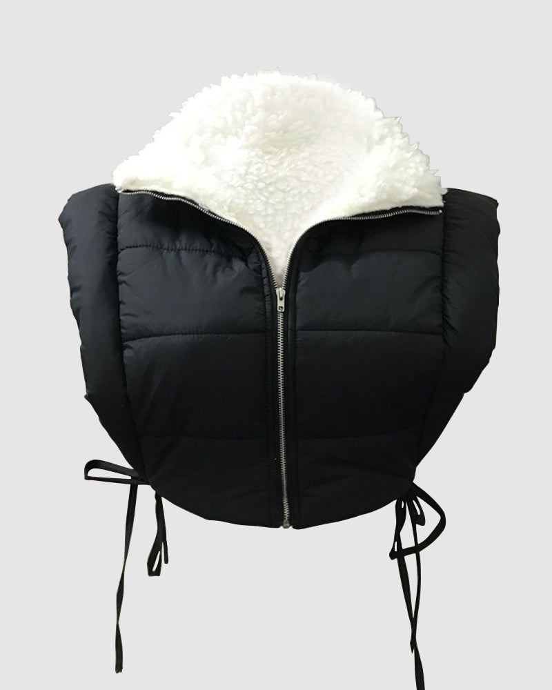 Fleece Lined Reversible Puffer Vest Coat