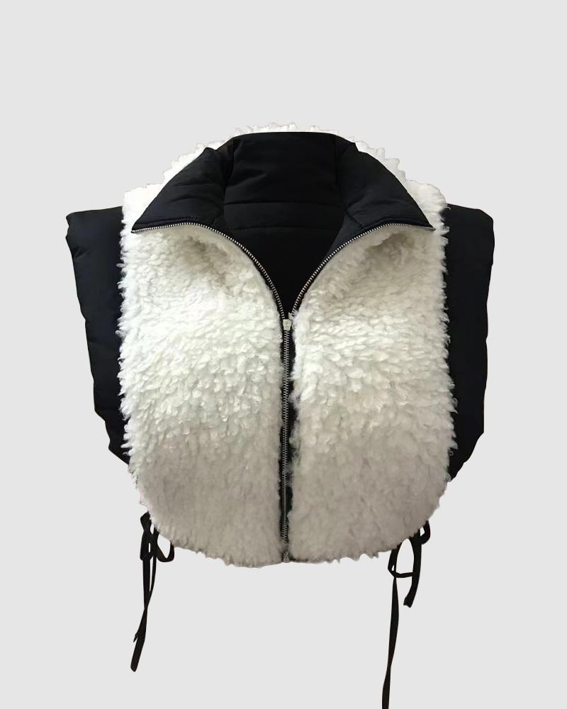 Fleece Lined Reversible Puffer Vest Coat