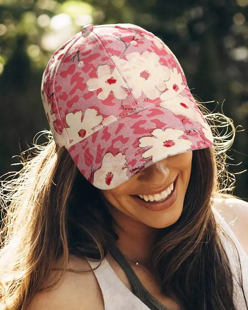 Floral Leopard Print Baseball Cap