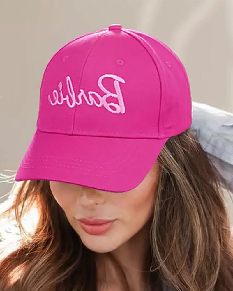 Sweet Barbie Letter Embroidery Adjustable Strap Baseball Cap