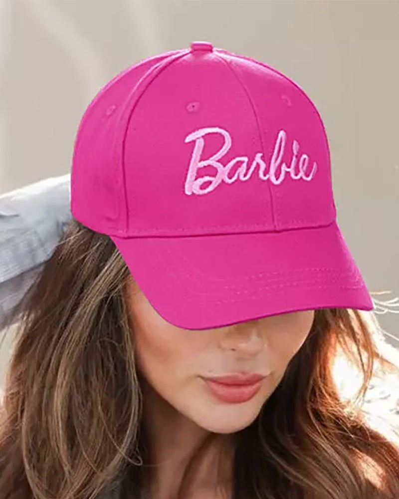 Sweet Barbie Letter Embroidery Adjustable Strap Baseball Cap