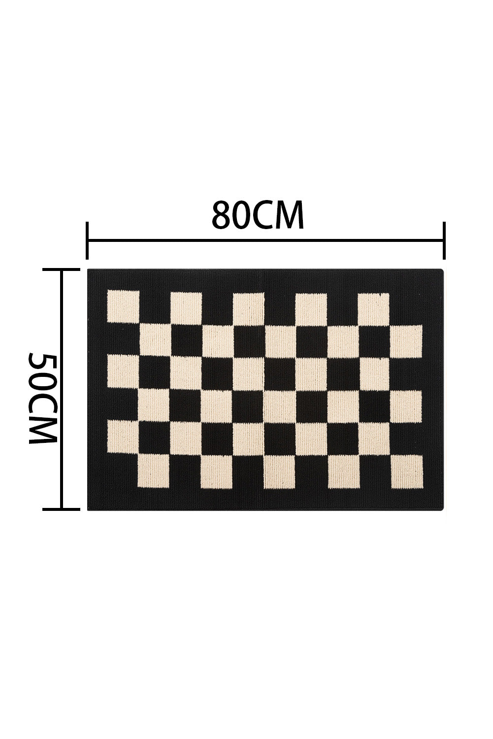 Black Checker Print Non-Slip Thick Home Carpet