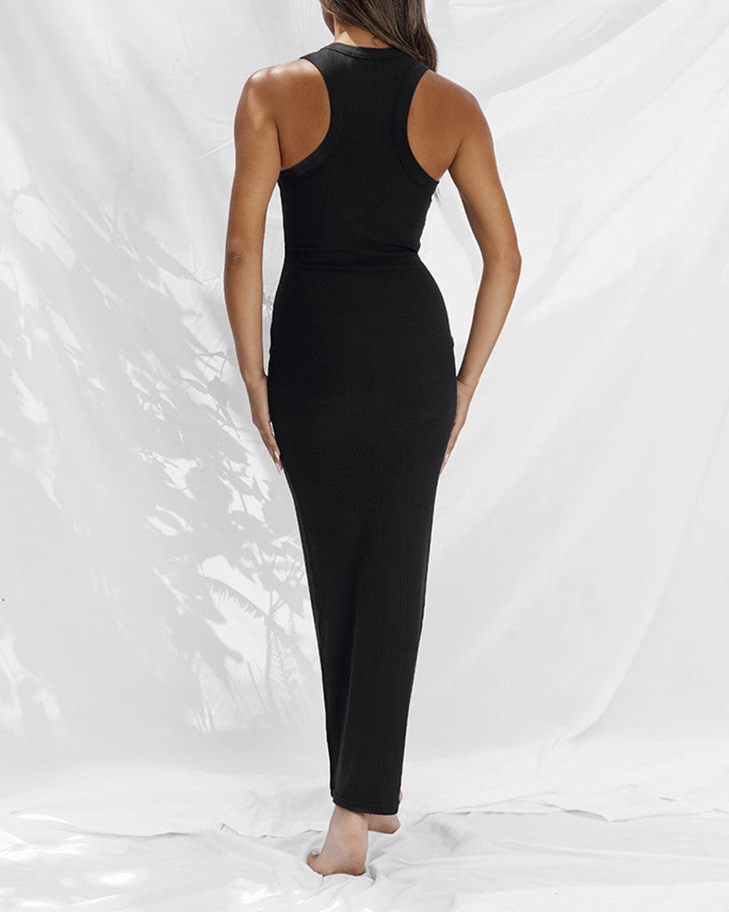 Sleeveless O neck Bodycon Dress