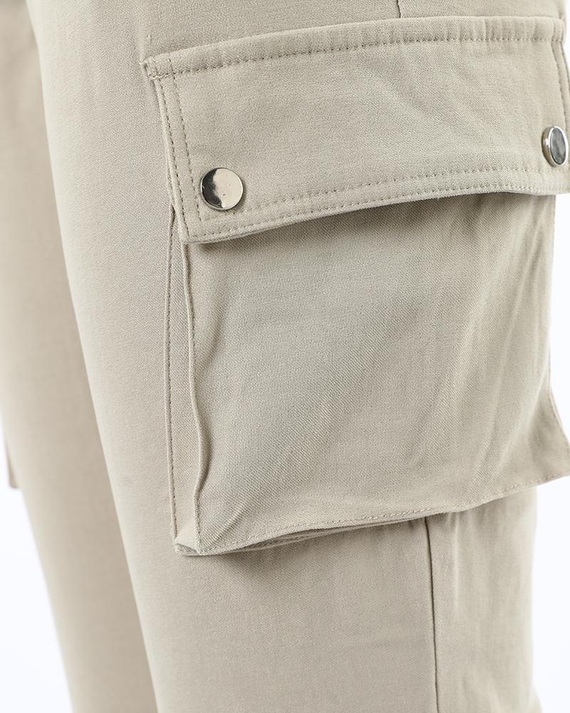 Plain Pocket Design Skinny Pants