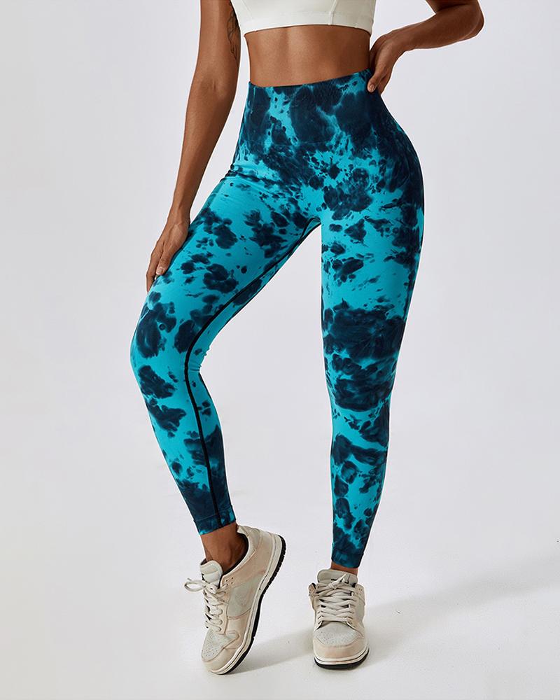 Seamless Butt Lift High Waist Tie Dye Yoga Pants Workout Leggings