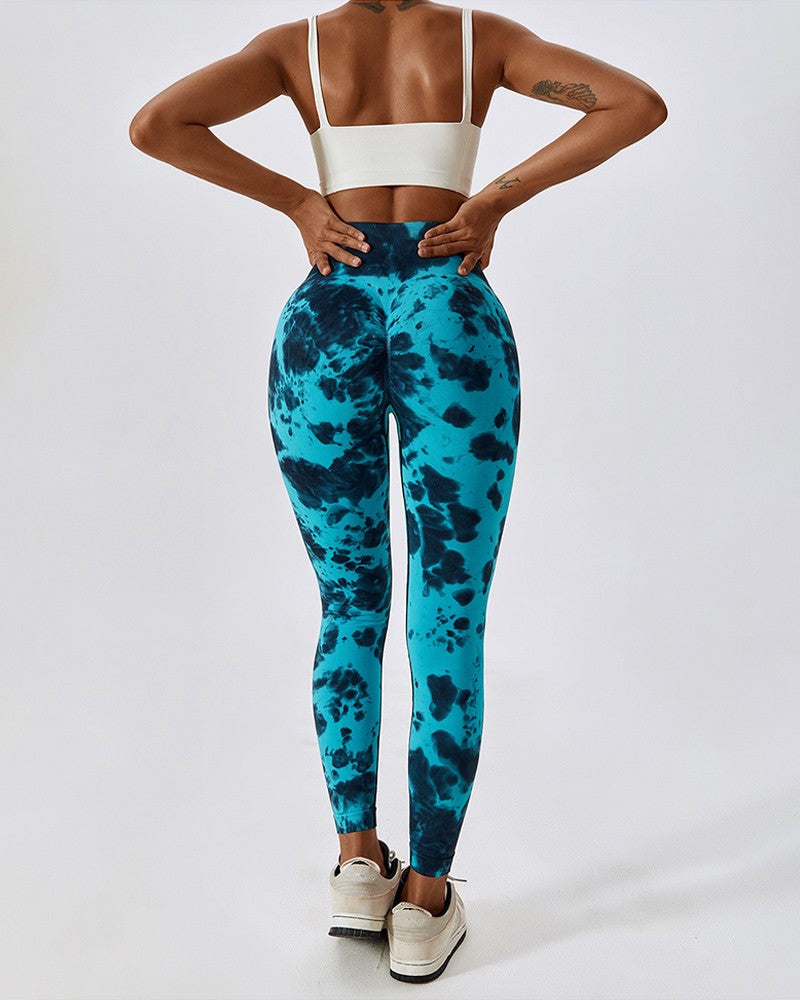 Seamless Butt Lift High Waist Tie Dye Yoga Pants Workout Leggings