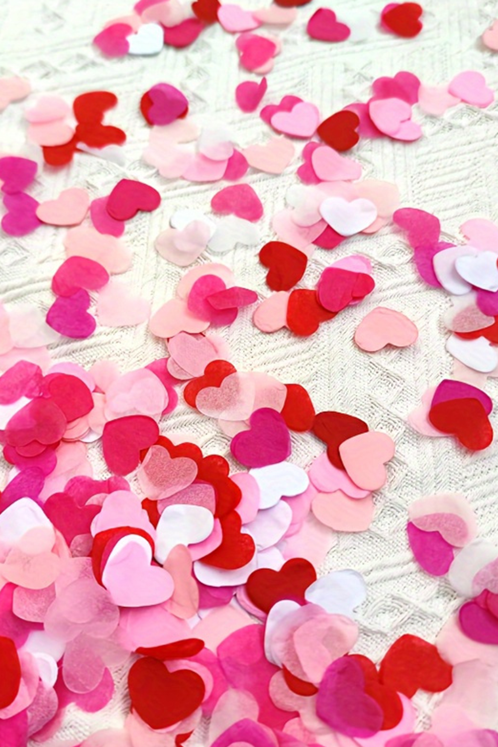 Fiery Red Valentine Heart Shape Paper Confetti Set