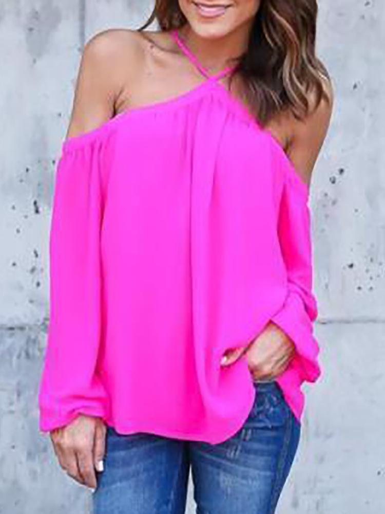 Fashion Women Off Shoulder Crisscross Halter Top