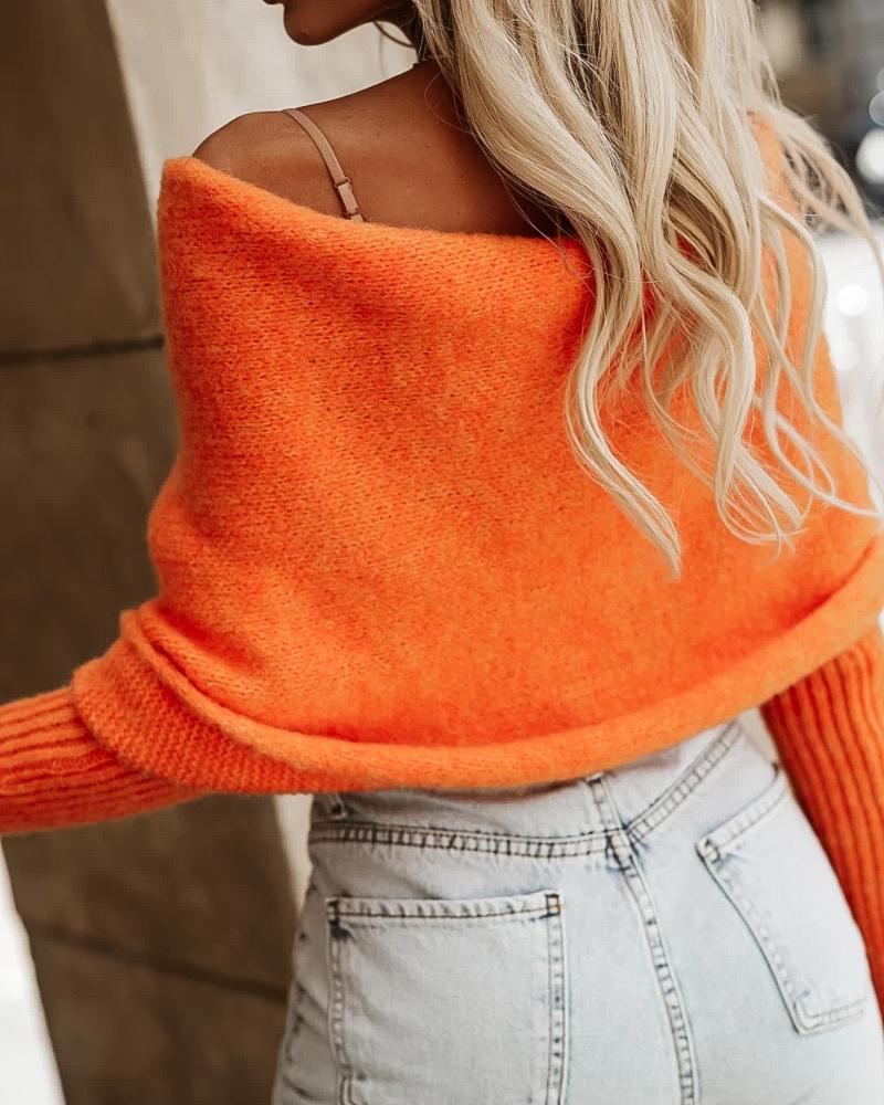 Off Shoulder Crisscross Wrap Knit Sweater