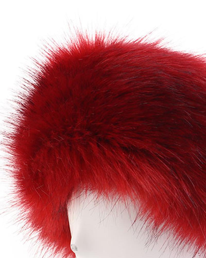 Faux Fur Fluffy Winter Warm Headband Earmuffs Hat