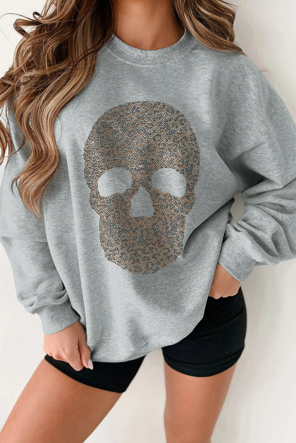 White TEXAS Graphic Drop Shoulder Crewneck Sweatshirt