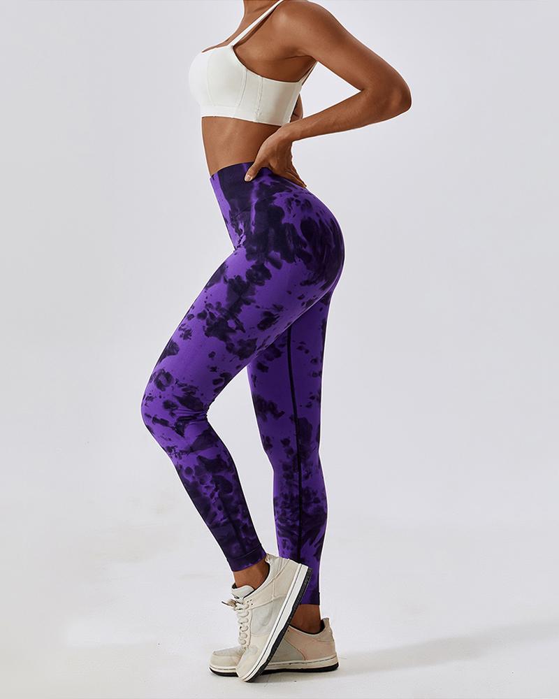 Seamless Butt Lift High Waist Tie Dye Yoga Pants Workout Leggings