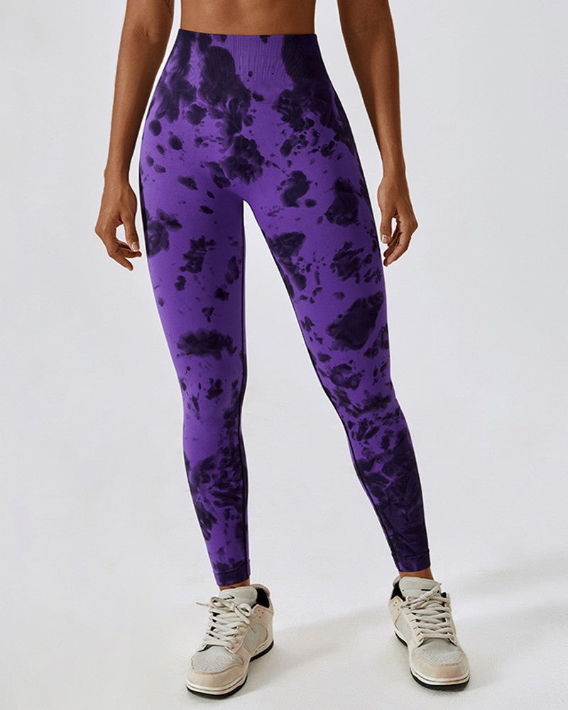 Seamless Butt Lift High Waist Tie Dye Yoga Pants Workout Leggings