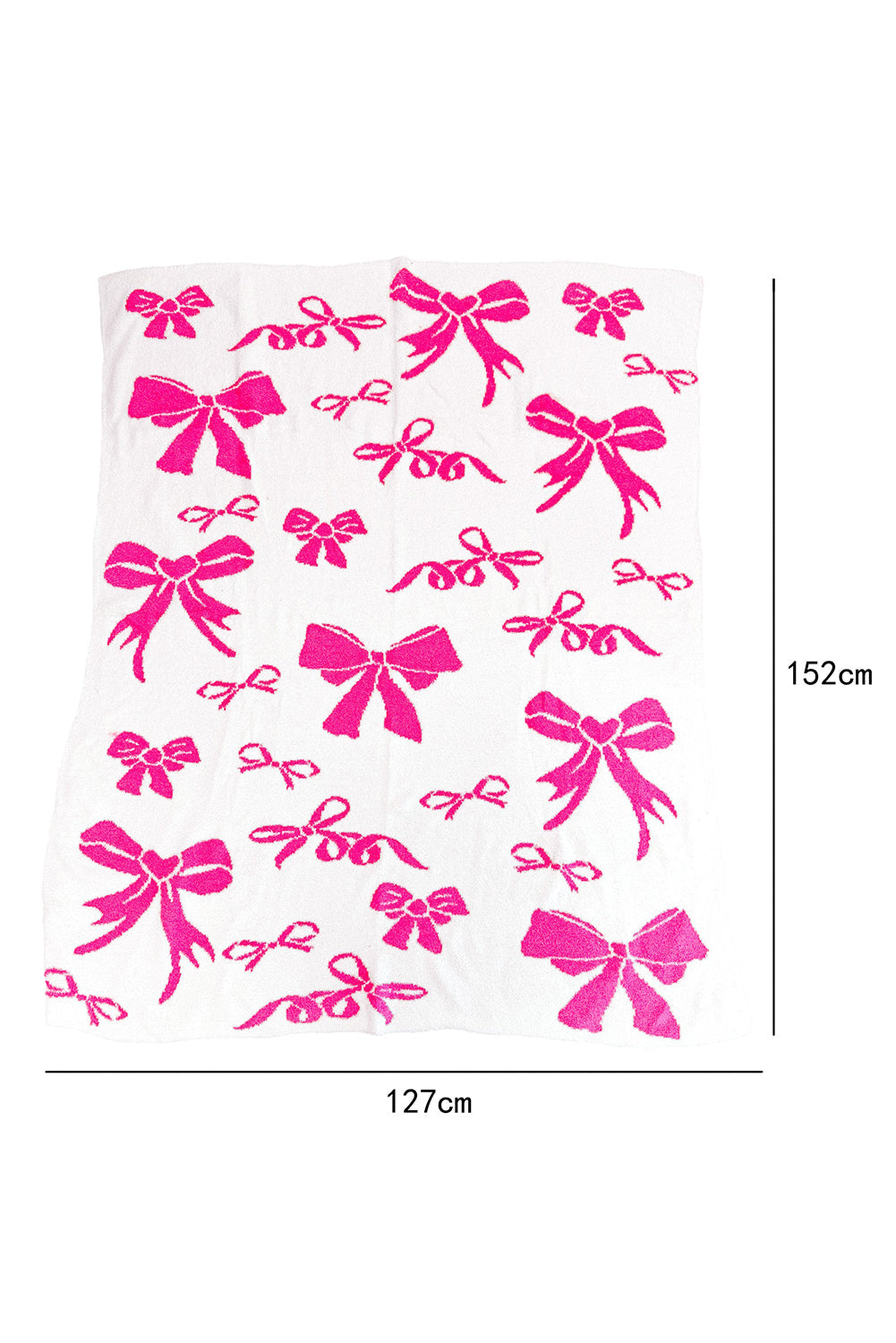 Rose Red Bow Printed Cozy Soft Throw Blanket