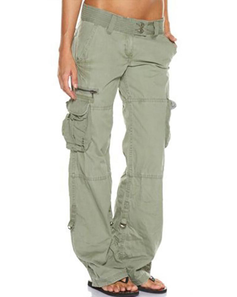 Pocket Design Straight Leg Cargo Pants