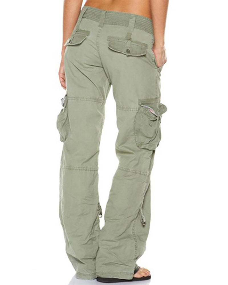 Pocket Design Straight Leg Cargo Pants