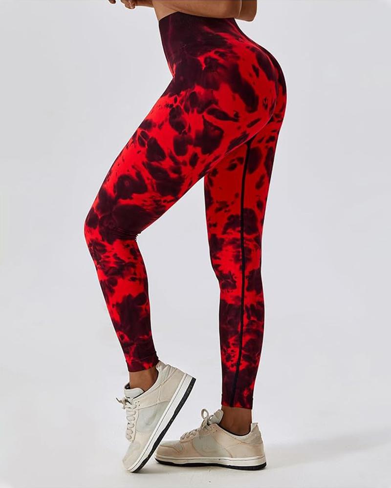 Seamless Butt Lift High Waist Tie Dye Yoga Pants Workout Leggings