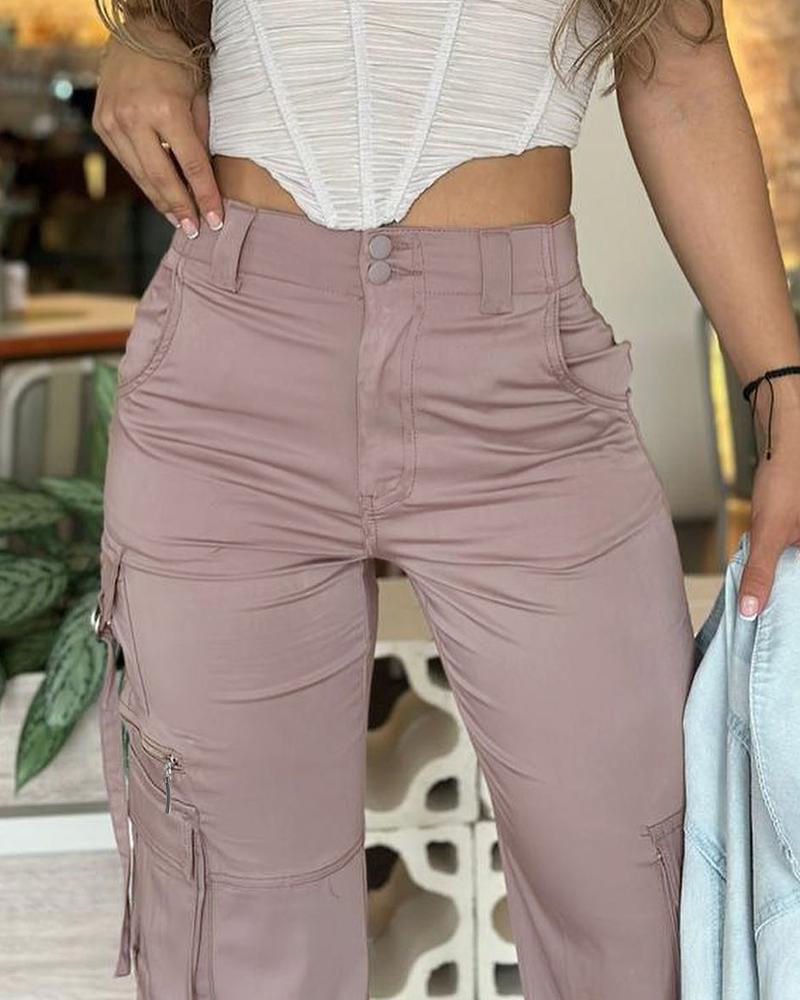 High Waist Wide Leg Cargo Pants